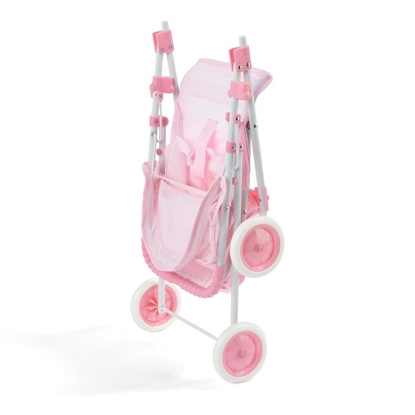 Badger Basket Folding Doll Umbrella Stroller - Pink/Gingham