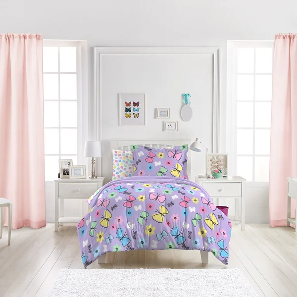 Dream Factory Sweet Butterfly 7-piece Bed in a Bag with Sheet Set