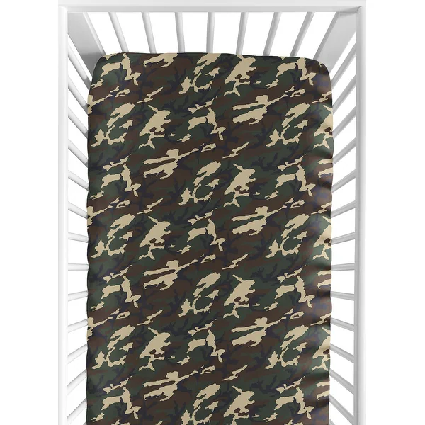 Sweet JoJo Designs Green Camo Fitted Crib Sheet