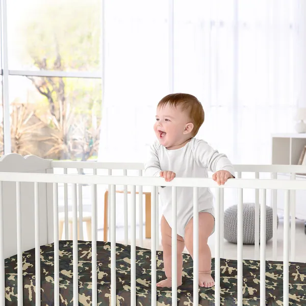 Sweet JoJo Designs Green Camo Fitted Crib Sheet