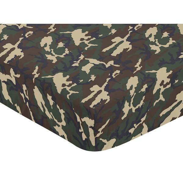 Sweet JoJo Designs Green Camo Fitted Crib Sheet