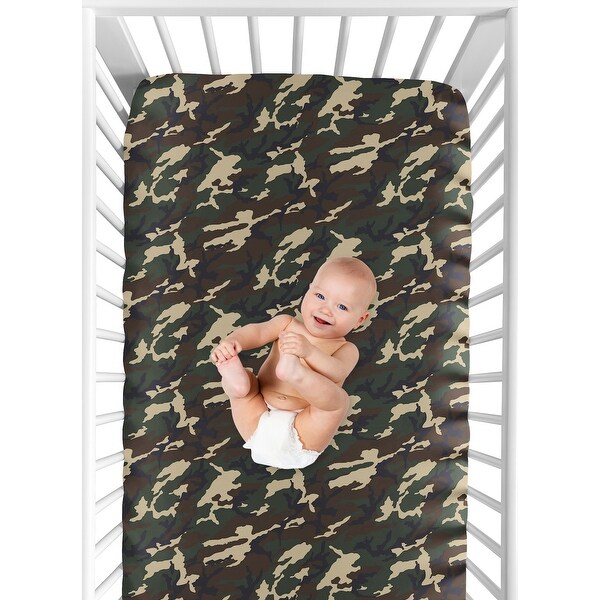 Sweet JoJo Designs Green Camo Fitted Crib Sheet