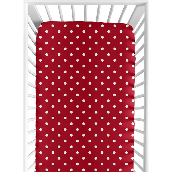 Sweet JoJo Designs Polka Dot Ladybug Fitted Crib Sheet