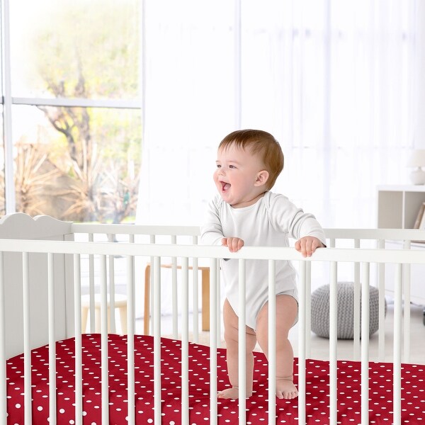 Sweet JoJo Designs Polka Dot Ladybug Fitted Crib Sheet