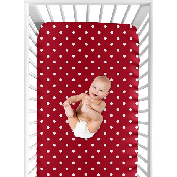Sweet JoJo Designs Polka Dot Ladybug Fitted Crib Sheet
