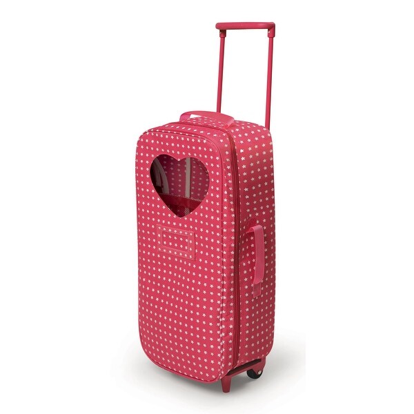 Badger Basket Trolley Doll Carrier with Rocking Bed and Bedding - Pink/Star 3 Badger Basket Trolley Doll Carrier with Rocking Bed and Bedding - Pink/Star