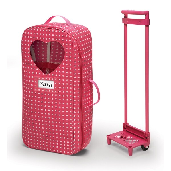 Badger Basket Trolley Doll Carrier with Rocking Bed and Bedding - Pink/Star 5 Badger Basket Trolley Doll Carrier with Rocking Bed and Bedding - Pink/Star