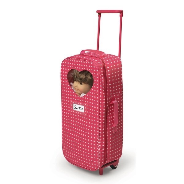 Badger Basket Trolley Doll Carrier with Rocking Bed and Bedding - Pink/Star 6 Badger Basket Trolley Doll Carrier with Rocking Bed and Bedding - Pink/Star