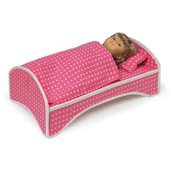 Badger Basket Trolley Doll Carrier with Rocking Bed and Bedding - Pink/Star 8 Badger Basket Trolley Doll Carrier with Rocking Bed and Bedding - Pink/Star