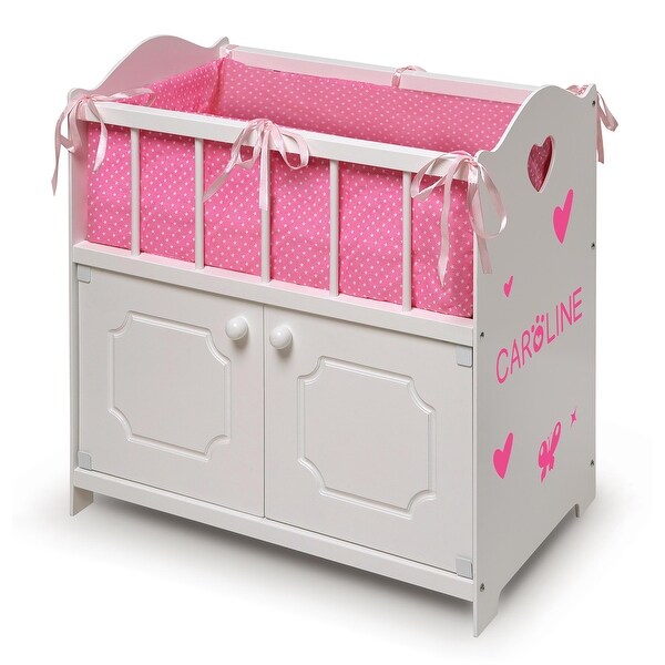 Badger Basket Storage Doll Crib with Bedding and Free Personalization Kit - White 11 Badger Basket Storage Doll Crib with Bedding and Free Personalization Kit - White