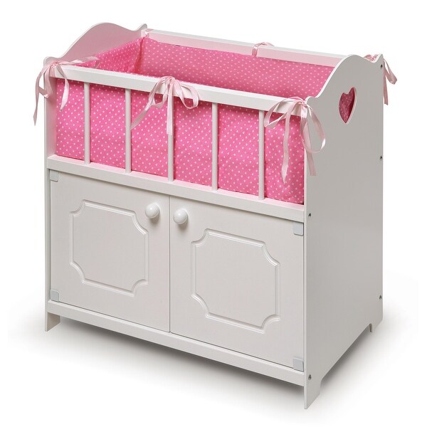 Badger Basket Storage Doll Crib with Bedding and Free Personalization Kit - White 3 Badger Basket Storage Doll Crib with Bedding and Free Personalization Kit - White