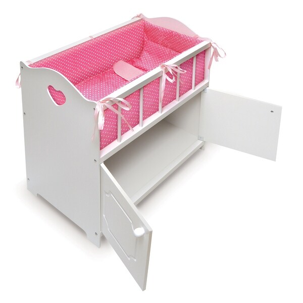 Badger Basket Storage Doll Crib with Bedding and Free Personalization Kit - White 7 Badger Basket Storage Doll Crib with Bedding and Free Personalization Kit - White