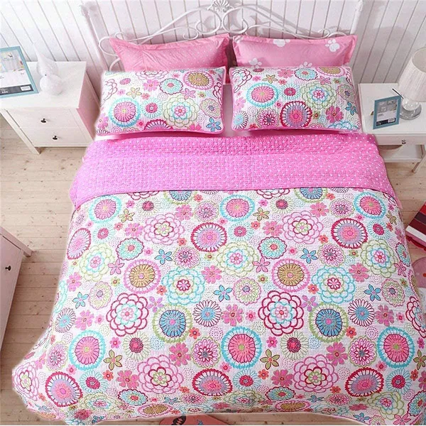 Cozy Line Mariah 3-piece Pink Floral Kids' Quilt Set
