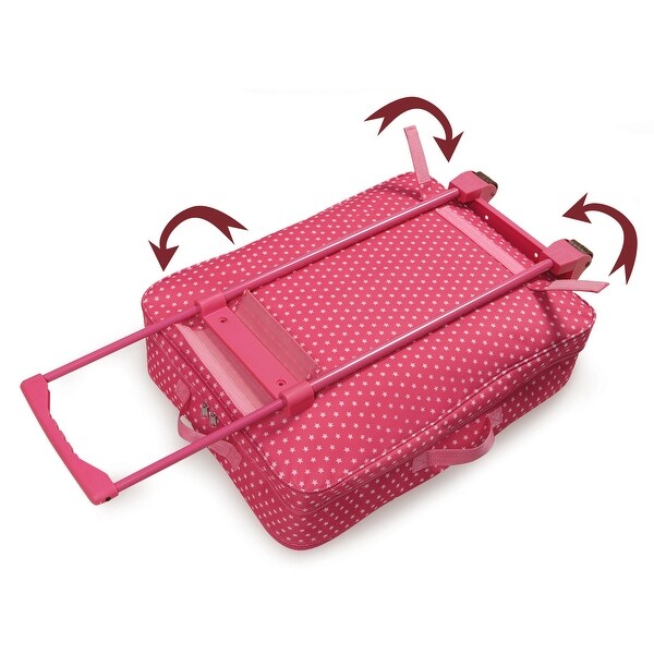Badger Basket Double Trolley Doll Carrier with Two Sleeping Bags and Pillows - Pink/Star