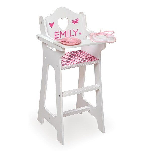 Badger Basket Doll High Chair with Accessories and Free Personalization Kit