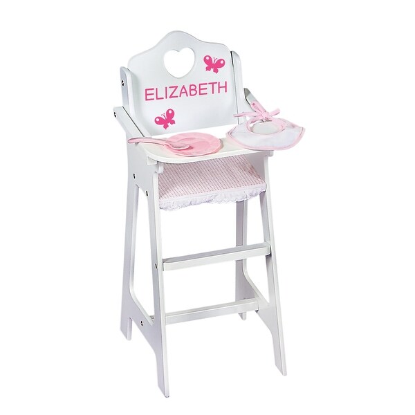Badger Basket Doll High Chair with Accessories and Free Personalization Kit