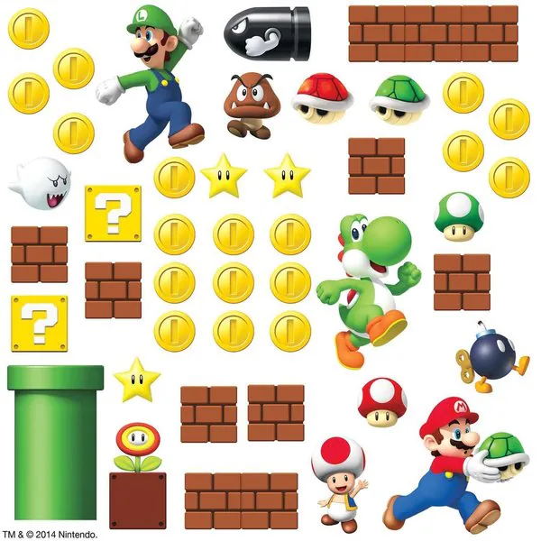 Nintendo - Super Mario Build a Scene Peel and Stick Wall Decals