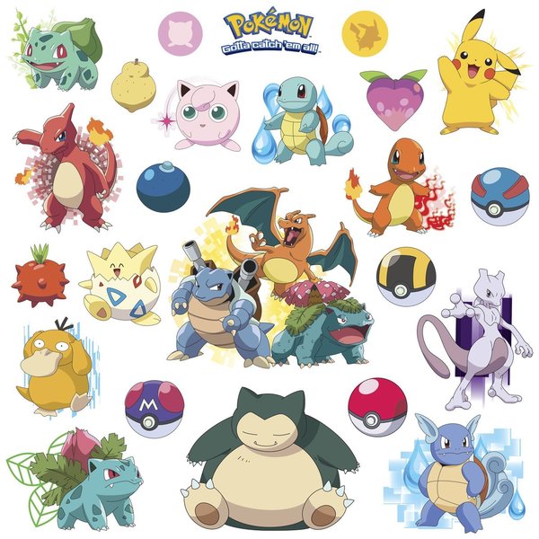 Iconic Pokemon Peel and Stick Wall Decals