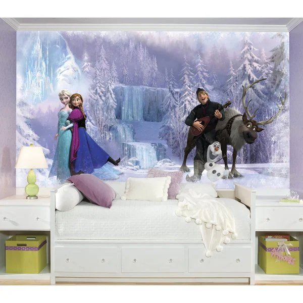 Disney Frozen Chair Rail Prepasted Mural 6' x 10.5' - Ultra-strippable