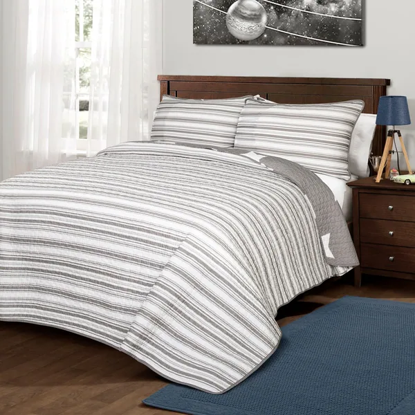 Lush Decor Star Pattern 3-piece Cotton Quilt Set