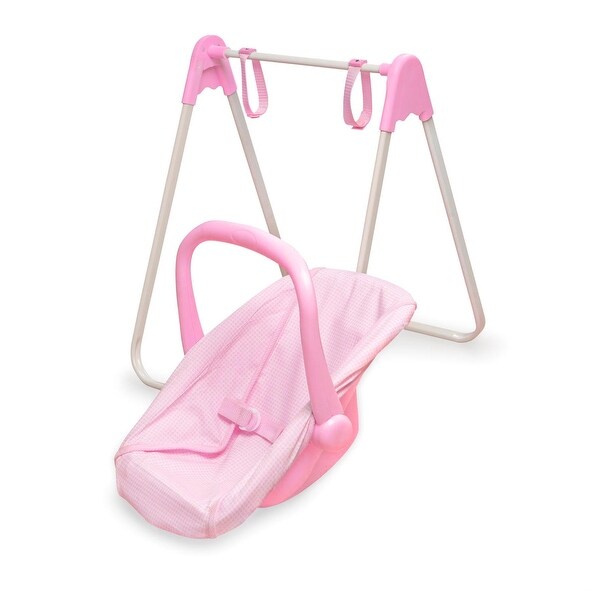 Badger Basket Doll Swing with Portable Carrier Seat - Pink/Gingham