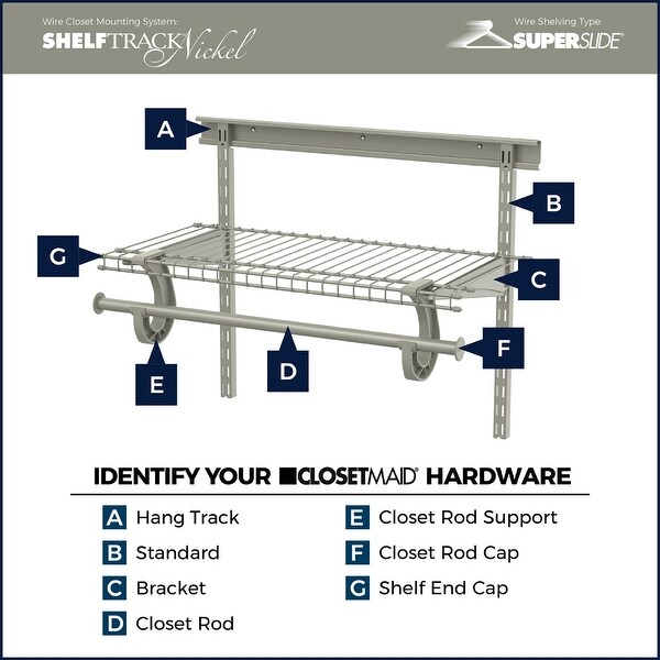 ClosetMaid ShelfTrack 60 - 96-inch Wide Adjustable Closet Organizer
