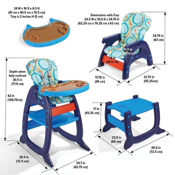 Badger Basket Envee II Baby High Chair with Playtable Conversion
