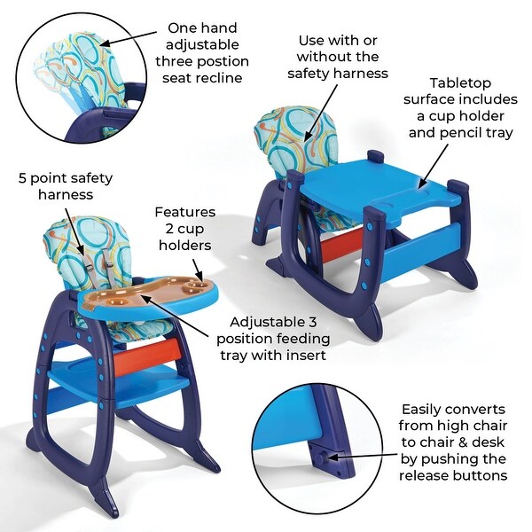 Badger Basket Envee II Baby High Chair with Playtable Conversion