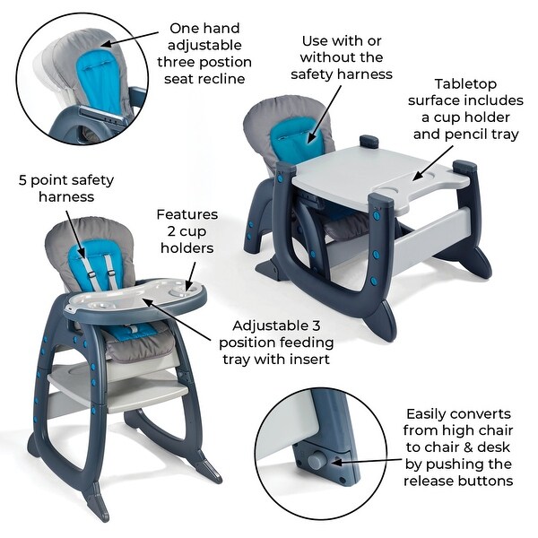 Badger Basket Envee II Baby High Chair with Playtable Conversion