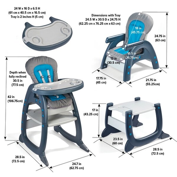 Badger Basket Envee II Baby High Chair with Playtable Conversion