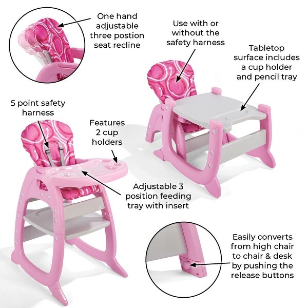 Badger Basket Envee II Baby High Chair with Playtable Conversion