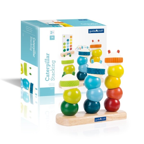 Caterpillar Stacking - Yellow/Blue 5 Caterpillar Stacking - Yellow/Blue