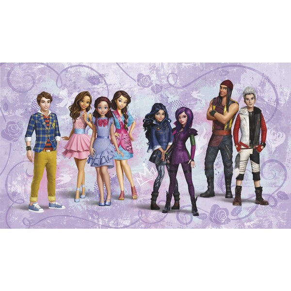 Descendants XL 6-foot x 10.5-foot Chair Rail Ultra-strippable Prepasted Mural
