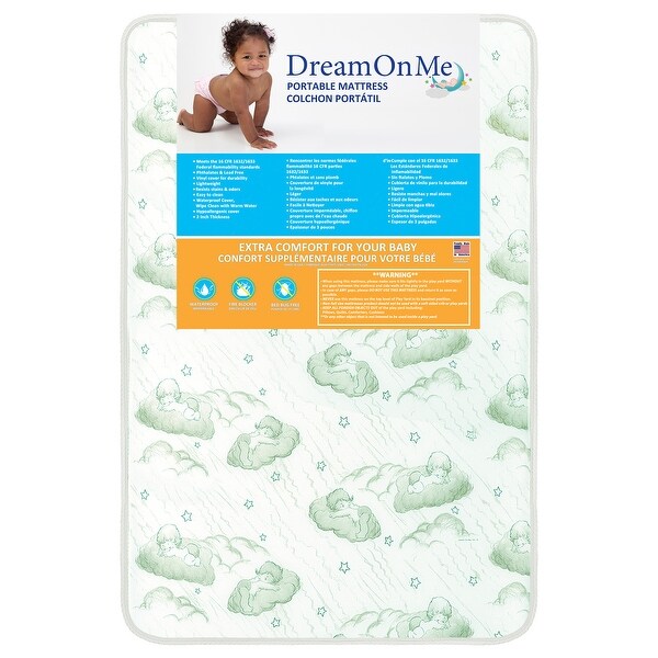 Dream On Me 3-inch Square Corner Playard Mattress
