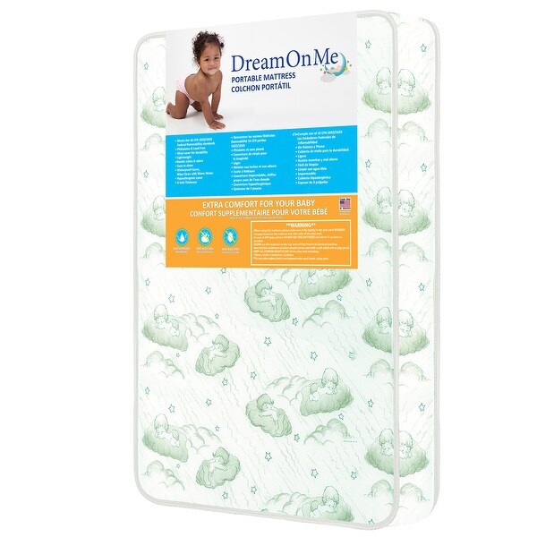 Dream On Me 3-inch Inner Spring Square Corner Playard Mattress