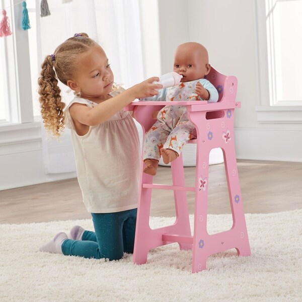 Badger Basket Blossoms and Butterflies Doll High Chair - Pink