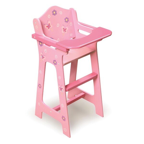Badger Basket Blossoms and Butterflies Doll High Chair - Pink 3 Badger Basket Blossoms and Butterflies Doll High Chair - Pink