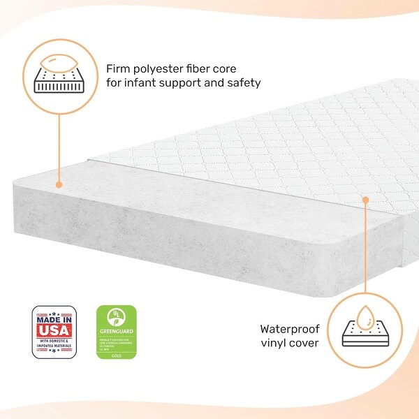 Dream On Me Sunset 3-inch Fiber Baby Crib Mattress