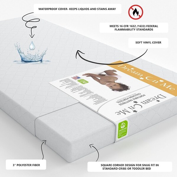 Dream On Me Holly 3-Inch Fiber Baby Crib Mattress 5 Dream On Me Holly 3-Inch Fiber Baby Crib Mattress
