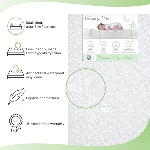Dream On Me Vinyl Orthopedic Extra Firm Foam Standard Crib Mattress