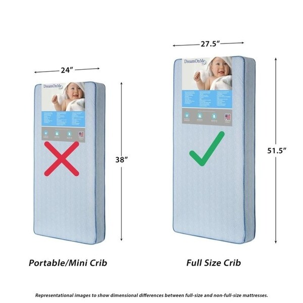 Dream On Me Nirvana Vinyl 6-inch 96 Coil Spring Crib and Toddler Bed Mattress