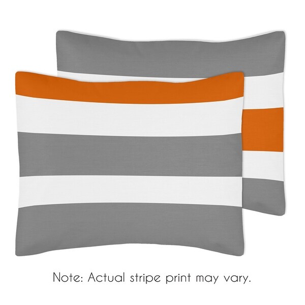 Sweet Jojo Designs Grey and Orange Stripe 3-piece Full/ Queen-size Comforter Set