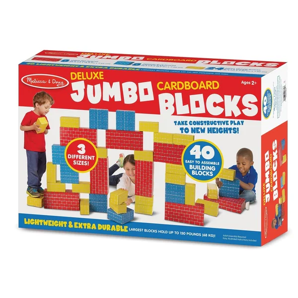 Melissa & Doug Jumbo Cardboard 40-piece Basic Blocks