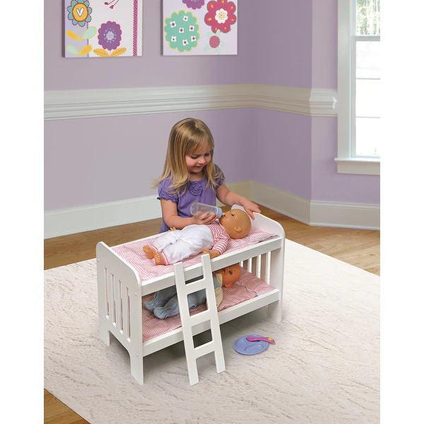Badger Basket Doll Bunk Bed with Bedding and Ladder