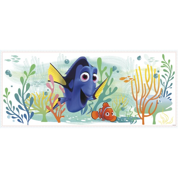 Finding Dory and Nemo Multicolored Peel and Stick Giant Wall Graphic by RoomMates