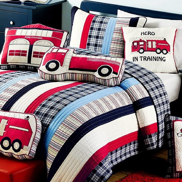 Fire Station Novelty Decorative Throw Pillow
