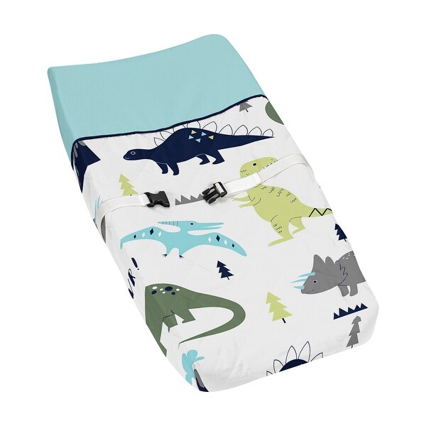 Sweet Jojo Designs Blue/Green Mod Dinosaur Collection Changing Pad Cover