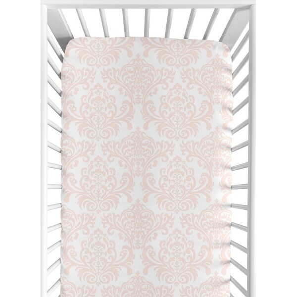 Sweet Jojo Designs Amelia Collection Multicolor Brushed Microfiber Damask Print Fitted Crib Sheet