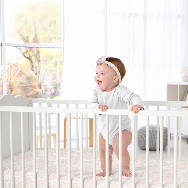 Sweet Jojo Designs Amelia Collection Multicolor Brushed Microfiber Damask Print Fitted Crib Sheet