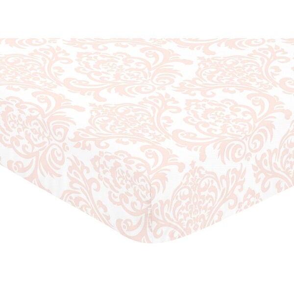 Sweet Jojo Designs Amelia Collection Multicolor Brushed Microfiber Damask Print Fitted Crib Sheet